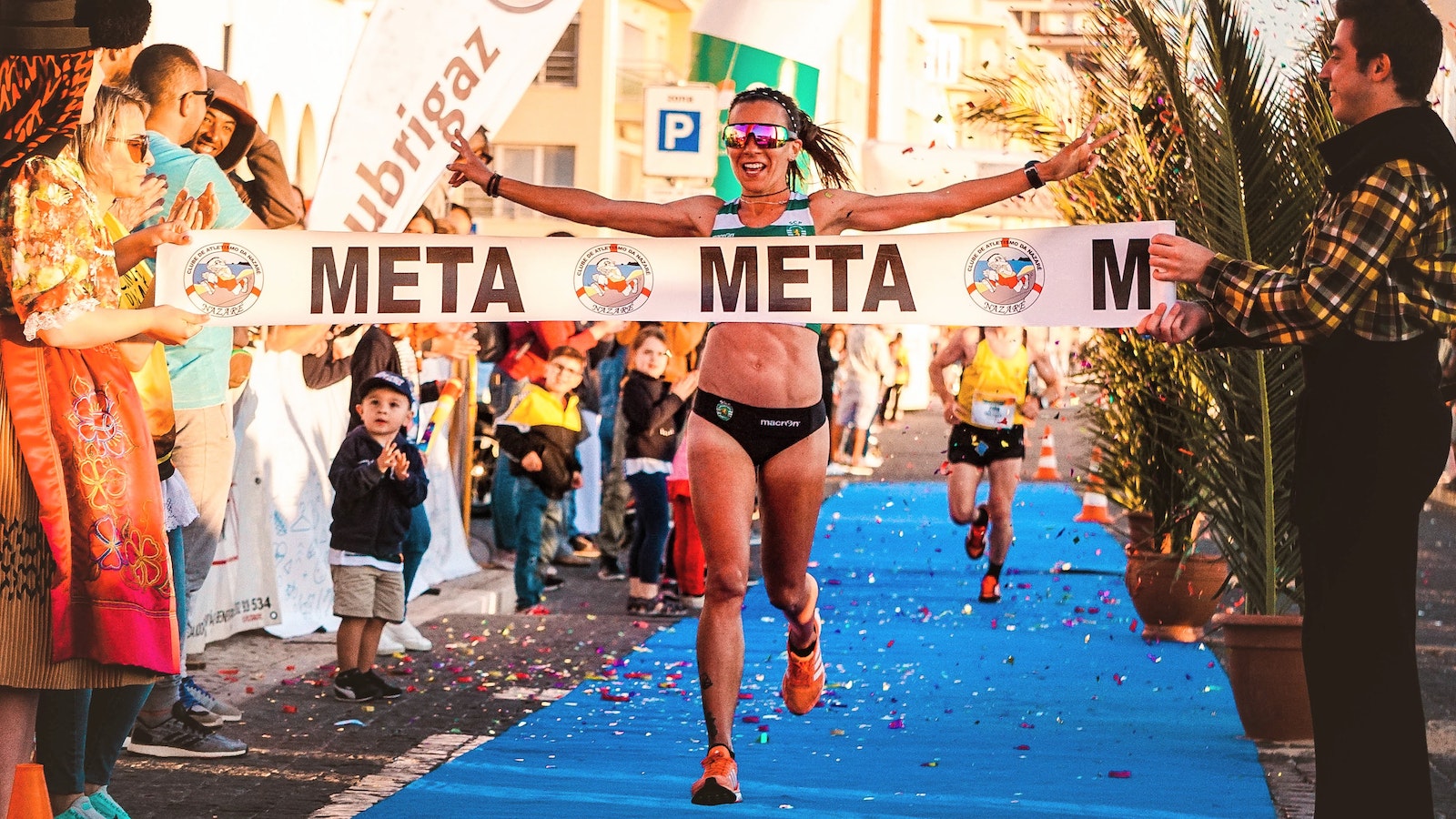 Photo of Woman Running on Fishing Line